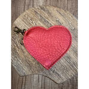 Portland Leather Heart Bag Charm Pouch FAST SHIP CHILI RED Heart Purse Charm NEW